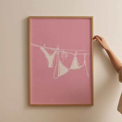 Bikini On Clothesline Poster