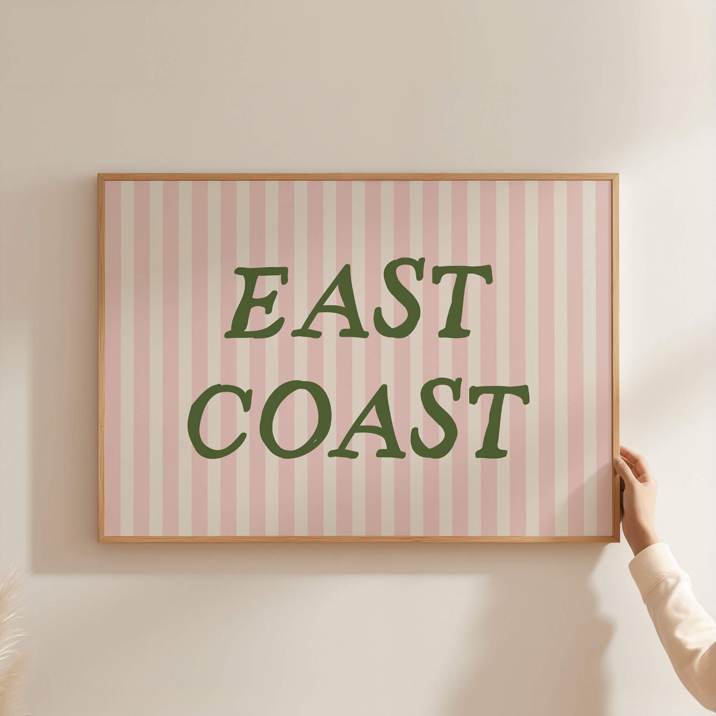 East Coast Striped Pink Poster