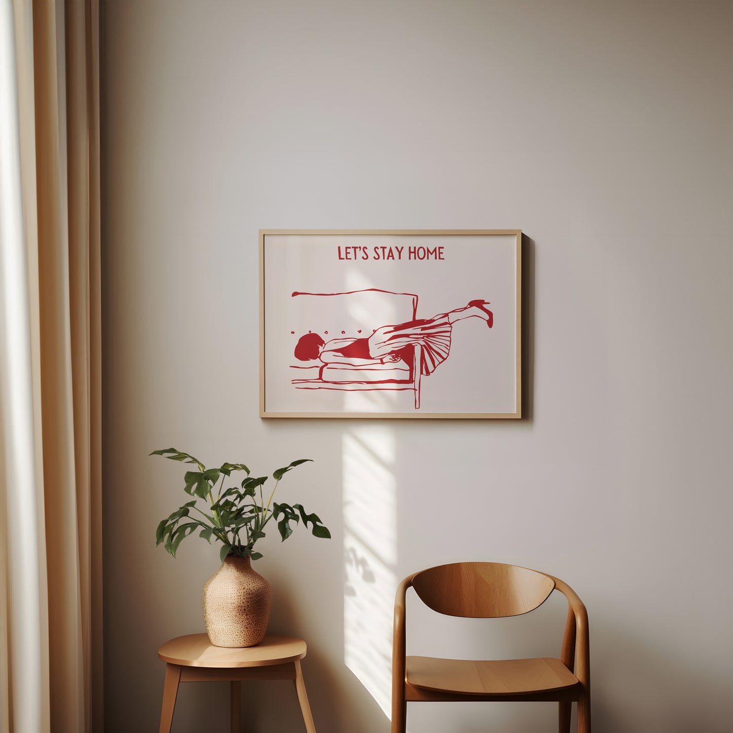 Let's Stay Home Homebody Horizontal Poster