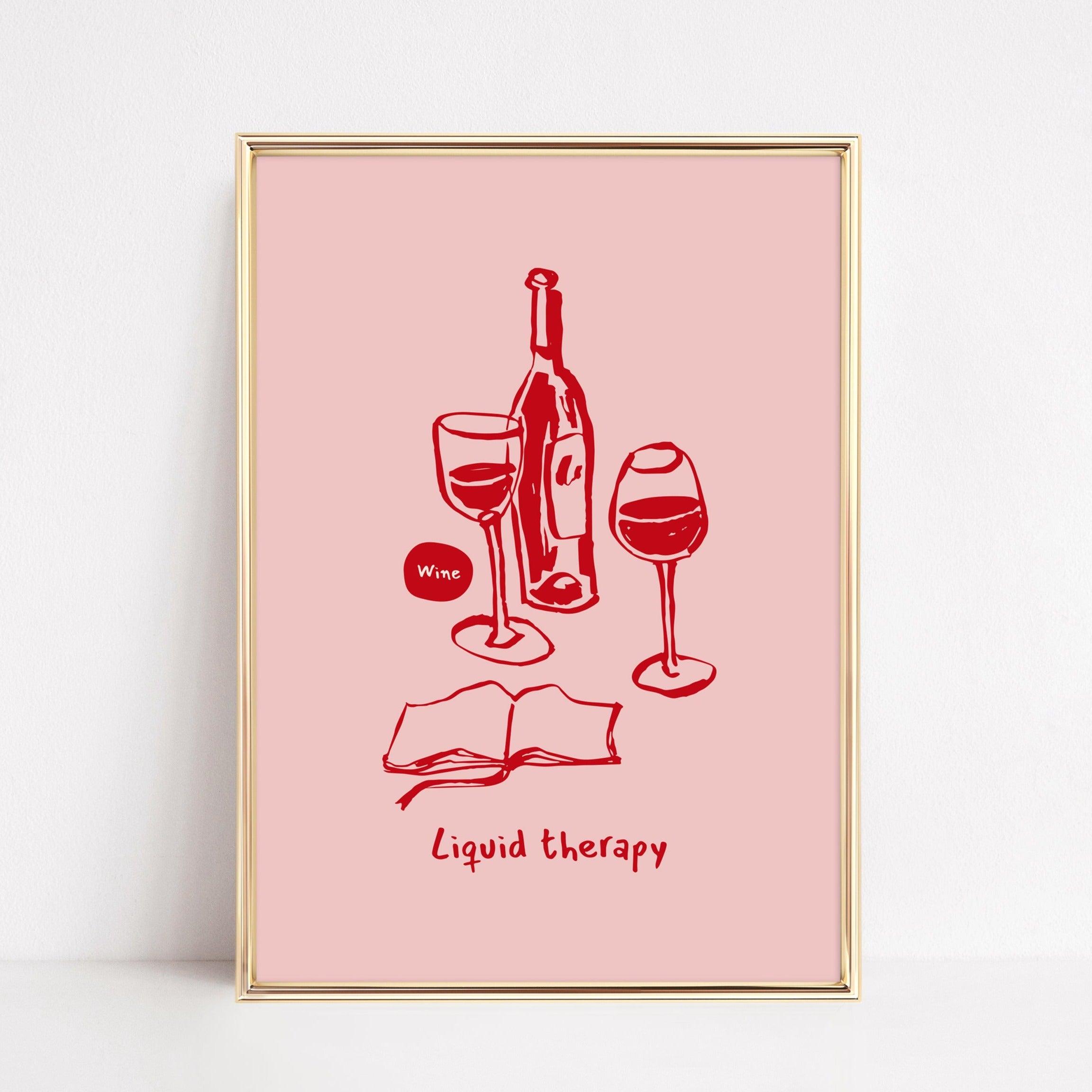 Liquid Therapy Red and Pink Poster