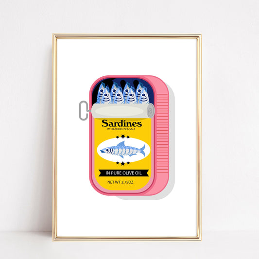 Sardines Pink & Yellow Poster