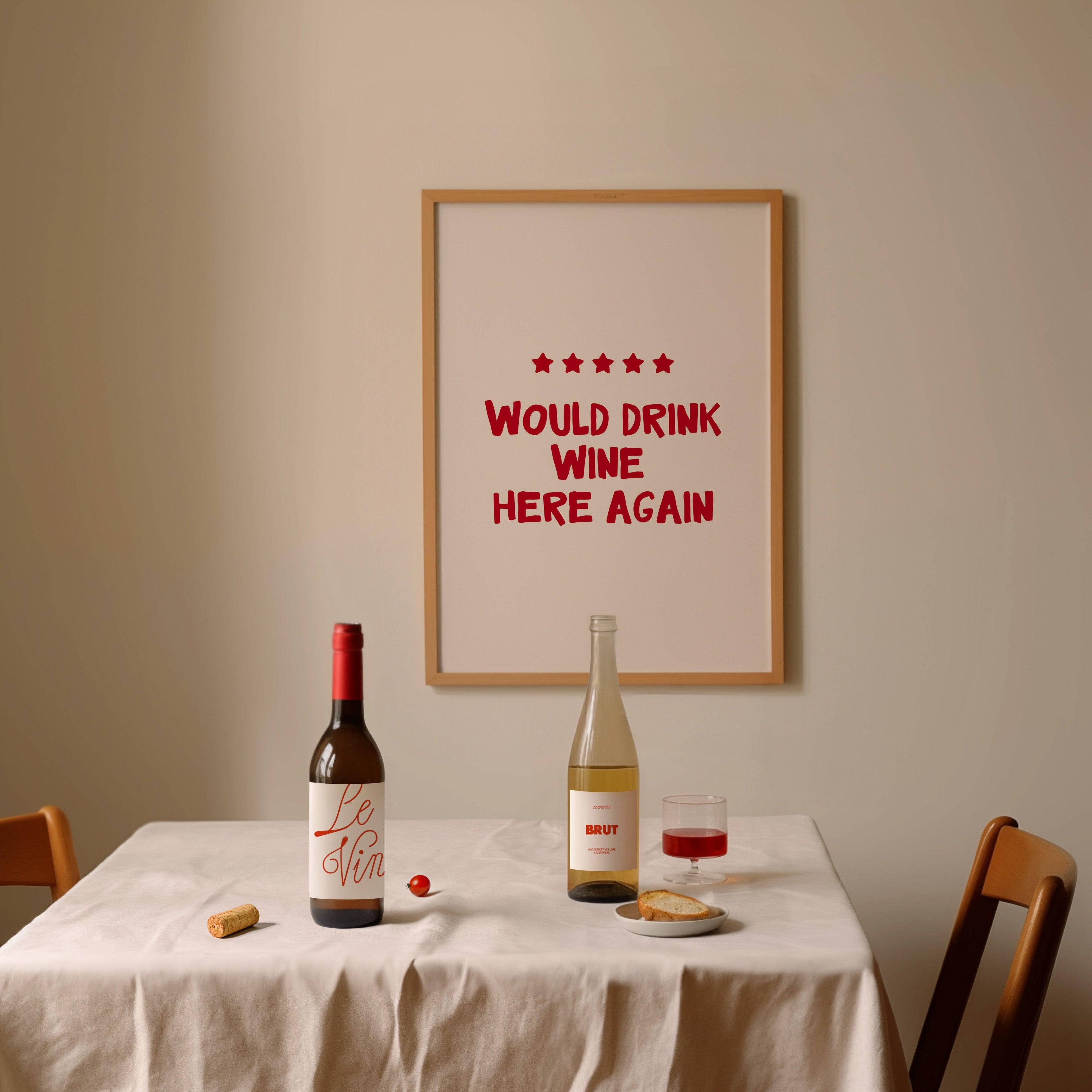 Would Drink Wine Here Again Poster