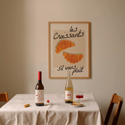 Croissants Breakfast Poster
