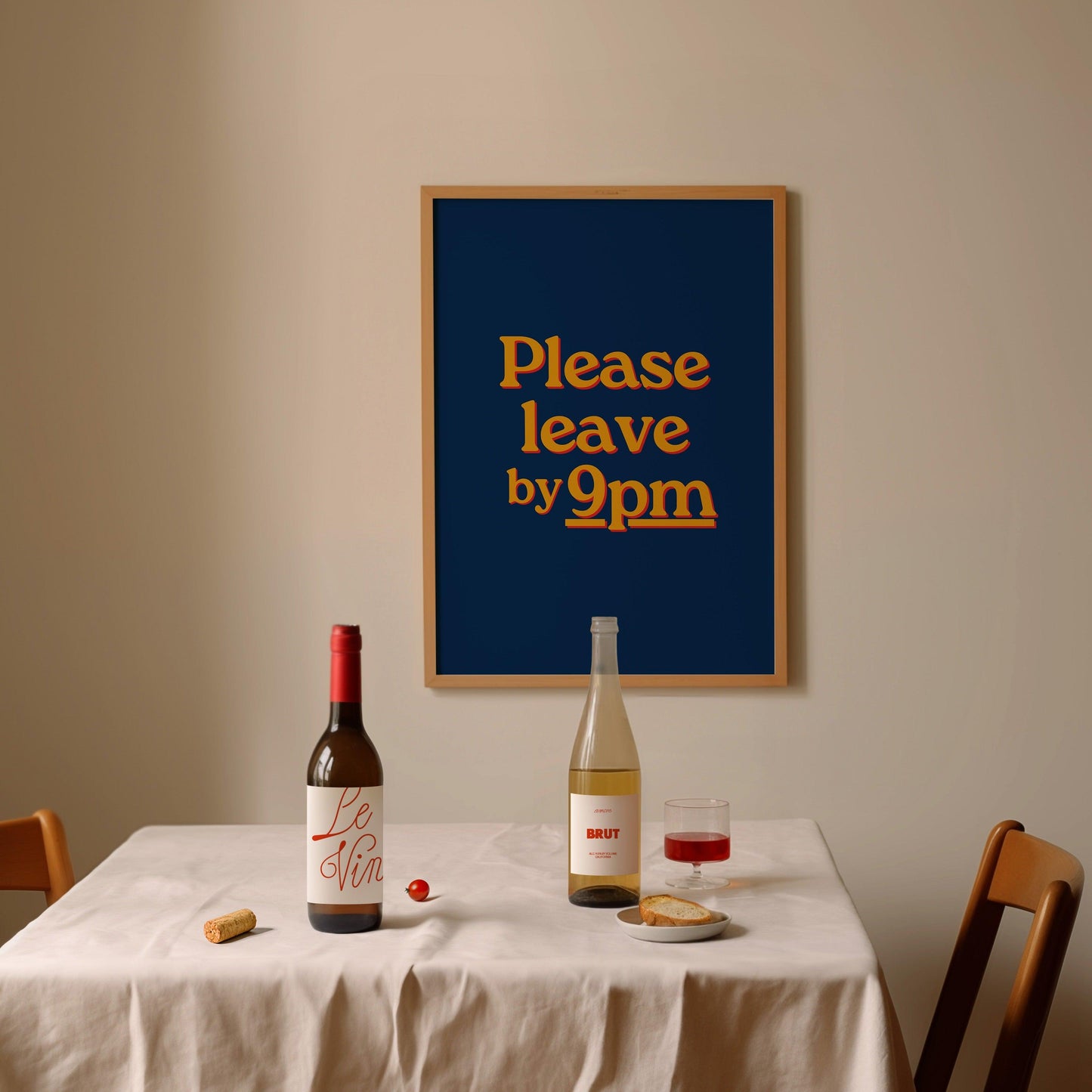 Please Leave By 9pm Blue Poster