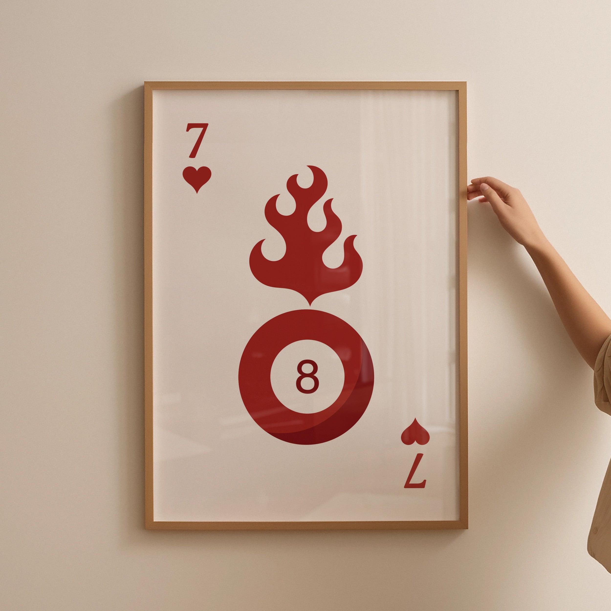 Eight Ball Playing Card Poster