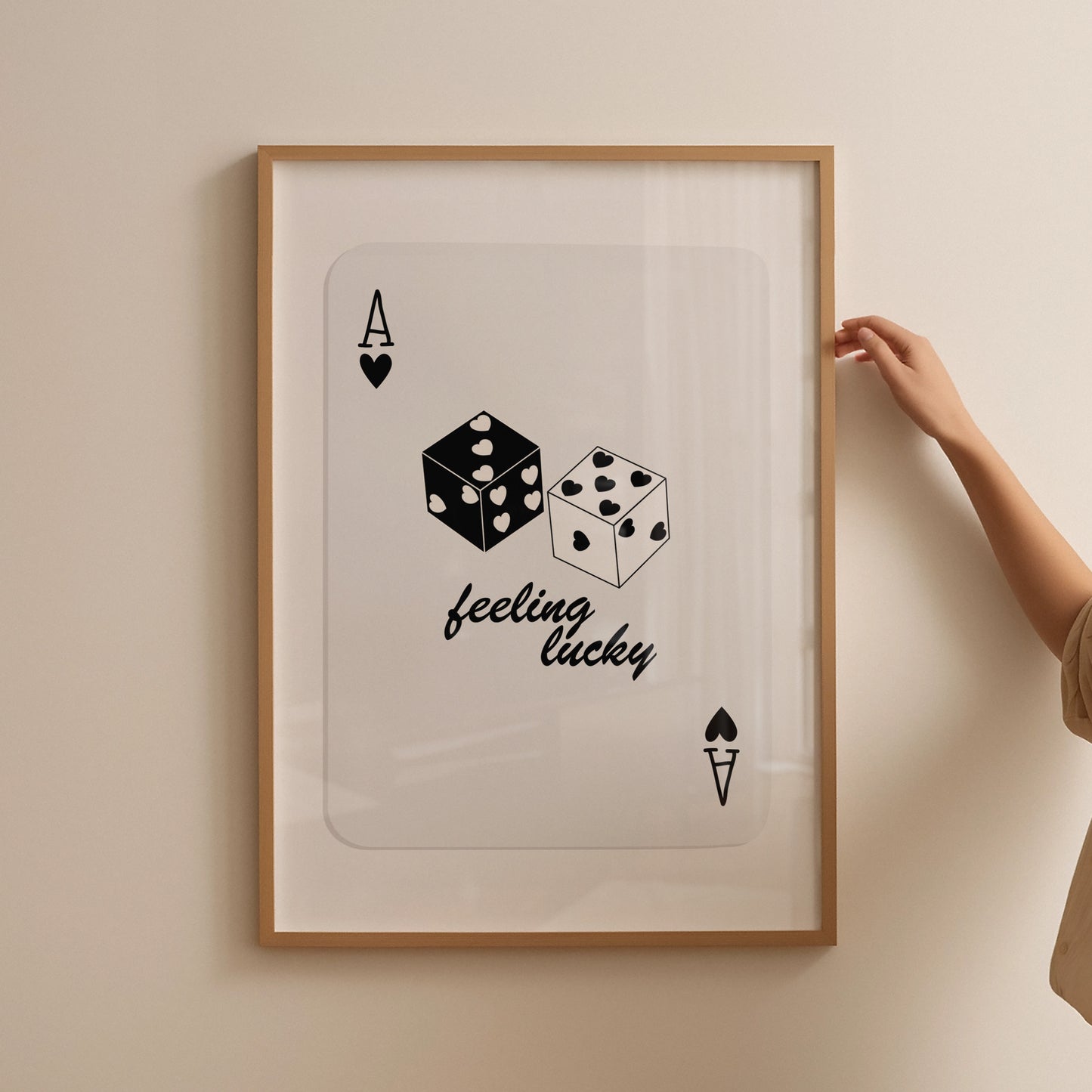 Lucky Dice Playing Cards Black Poster