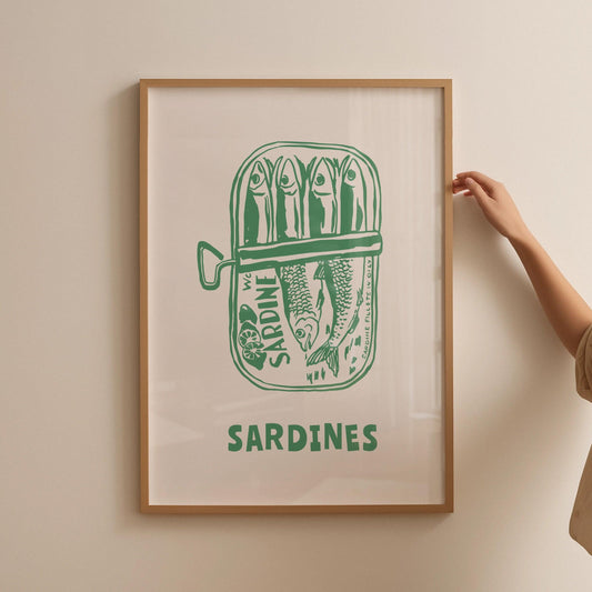 Sardines Tin Green Poster