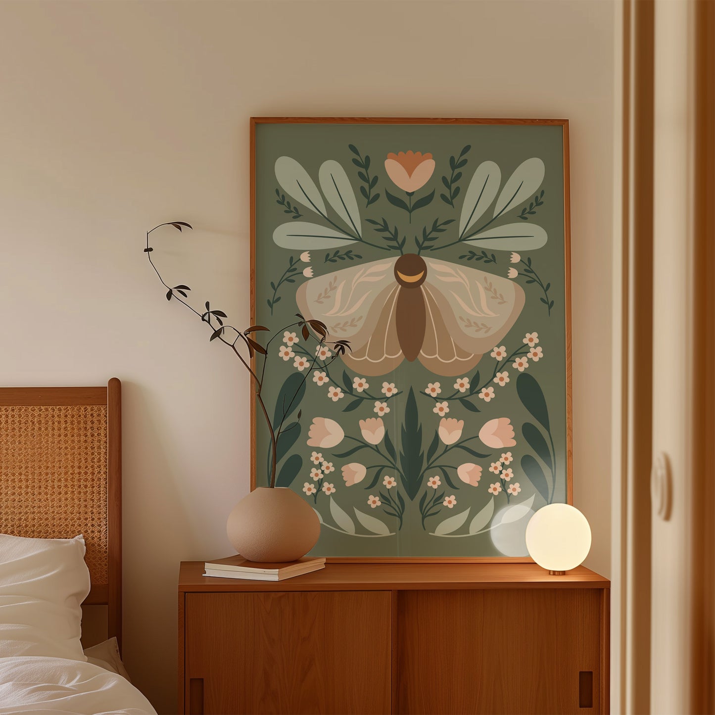 Moth and Flowers No. 2 Poster