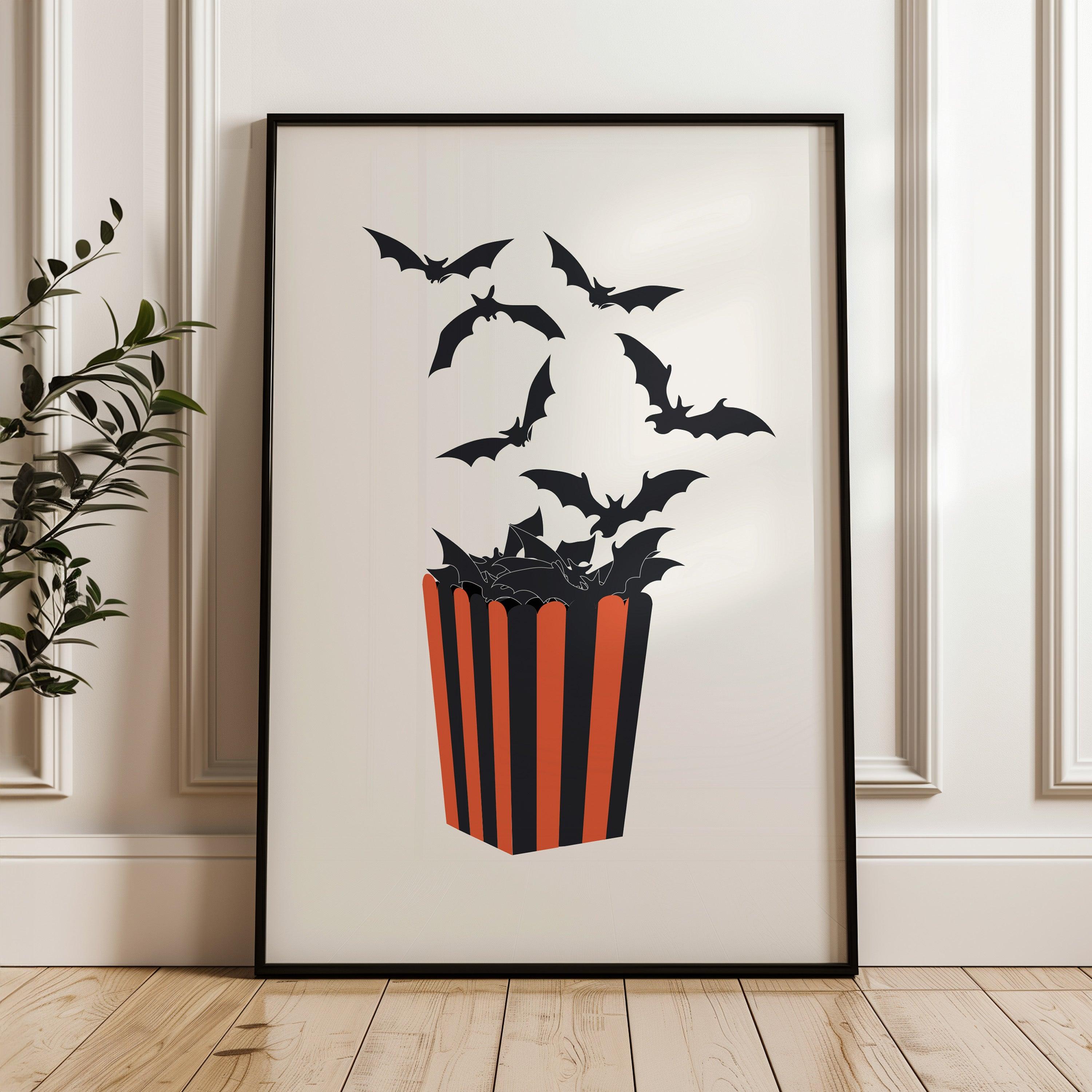 Popocorn Bats Halloween Poster