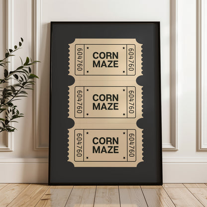 Corn Maze Ticket Halloween Poster