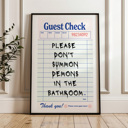 Don't Summon Demons in The Bathroom Halloween Poster