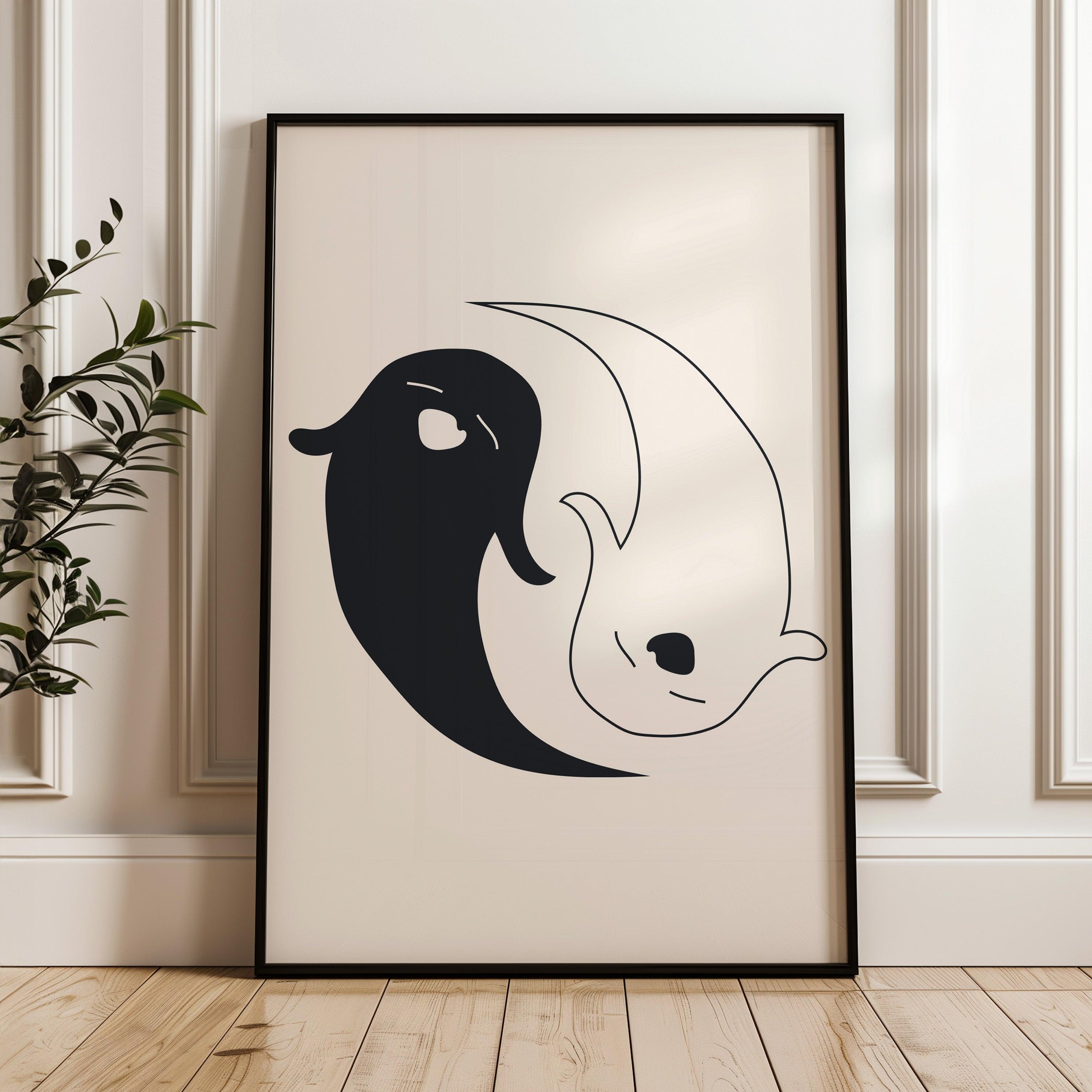 Yin Yang Ghosts Halloween Poster