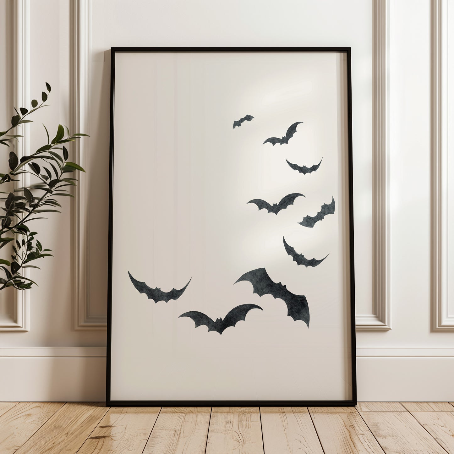 Watercolor Bats Halloween Poster