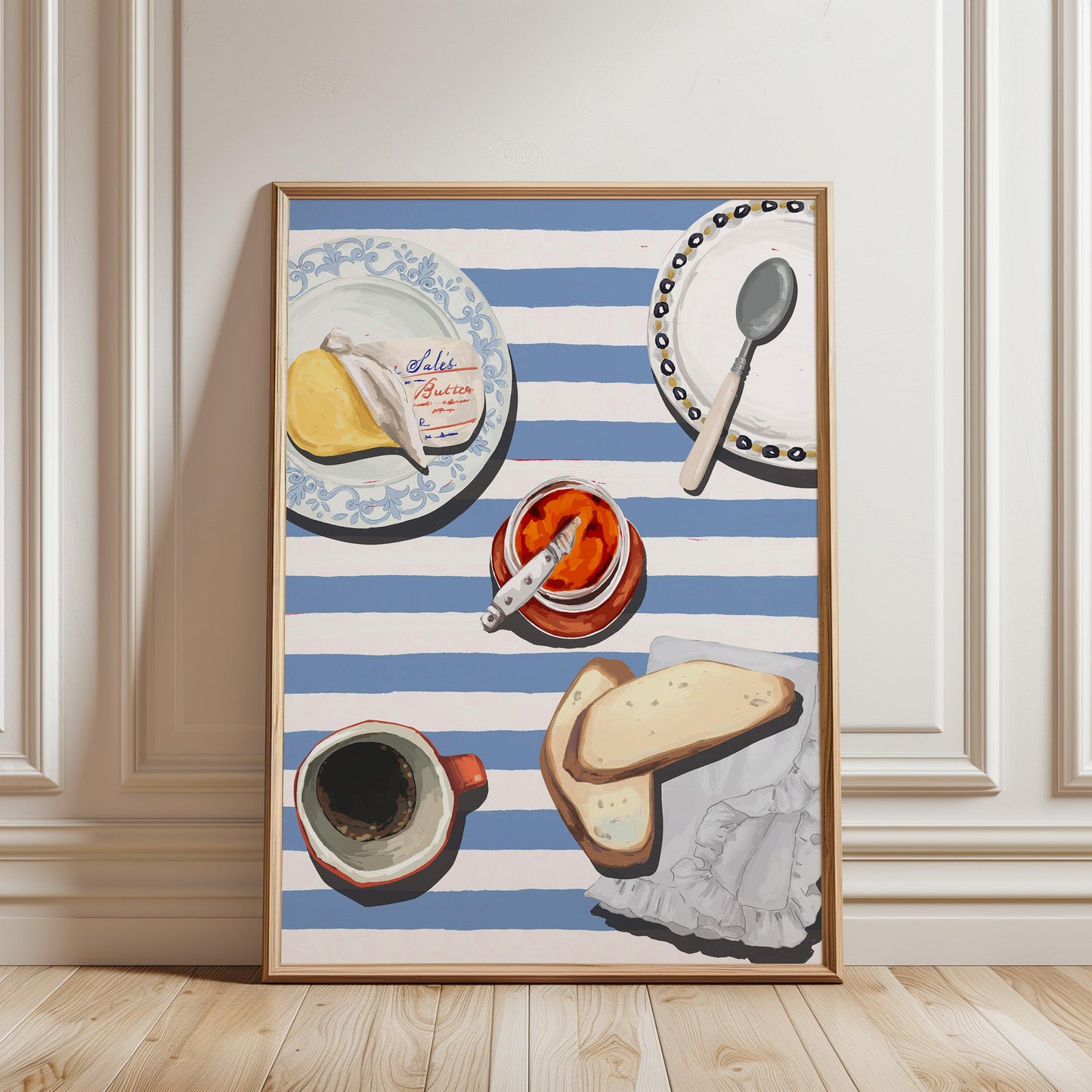 Blue Breakfast Table Poster