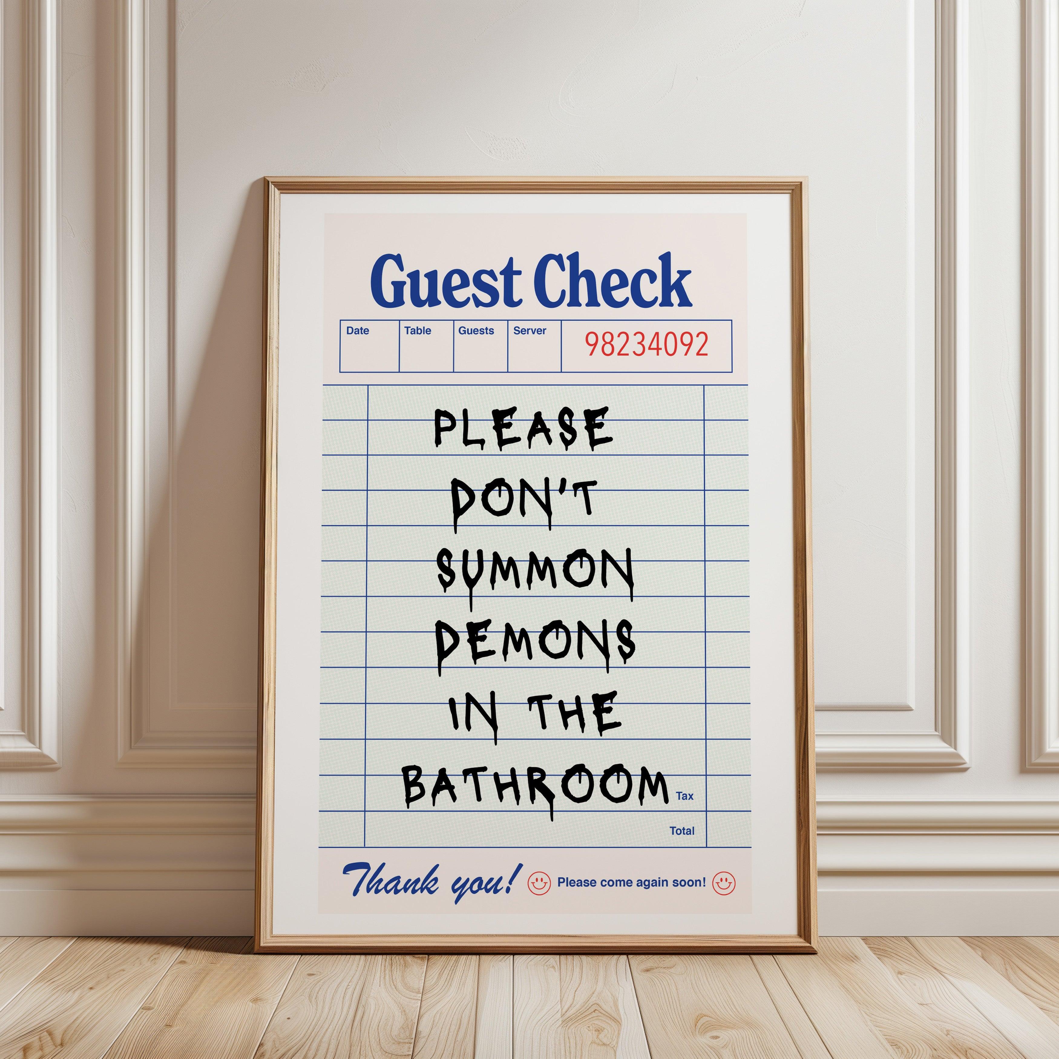 Don't Summon Demons in The Bathroom Halloween Poster