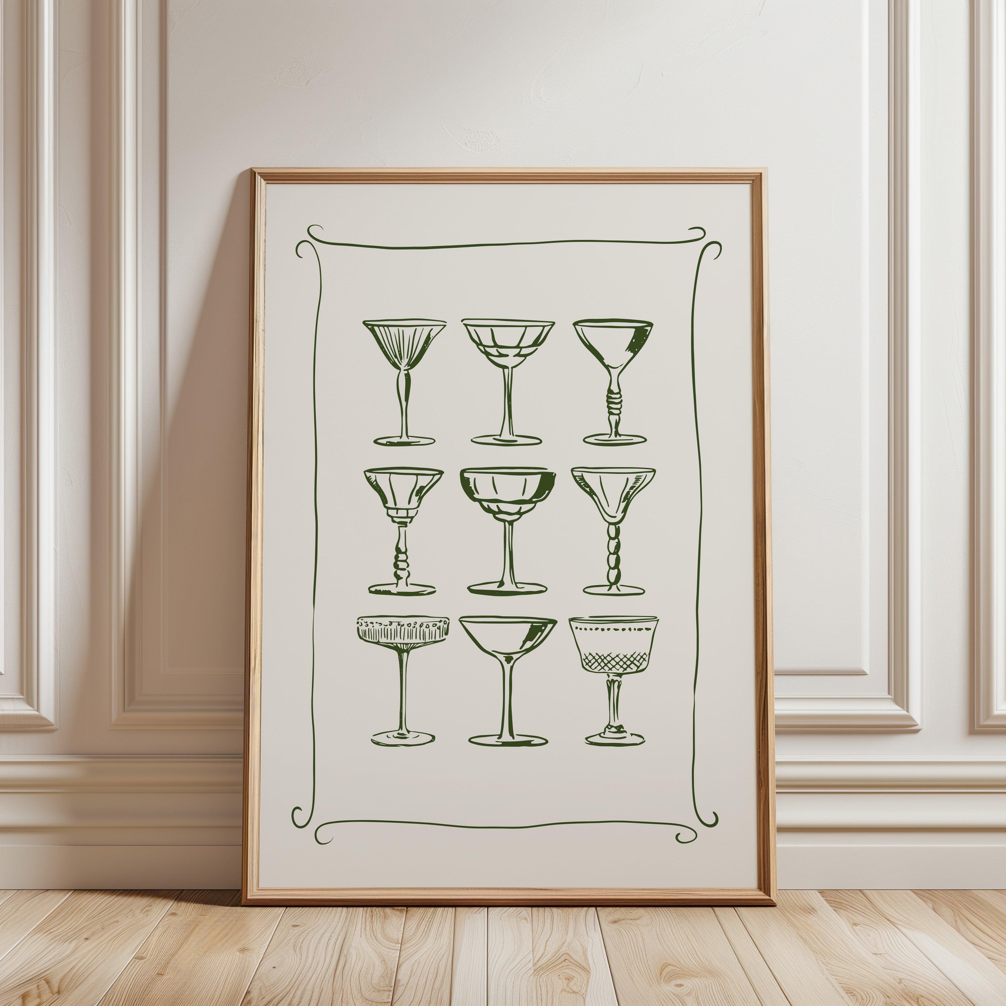 Cocktail Glasses Poster