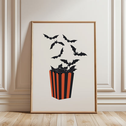 Popocorn Bats Halloween Poster
