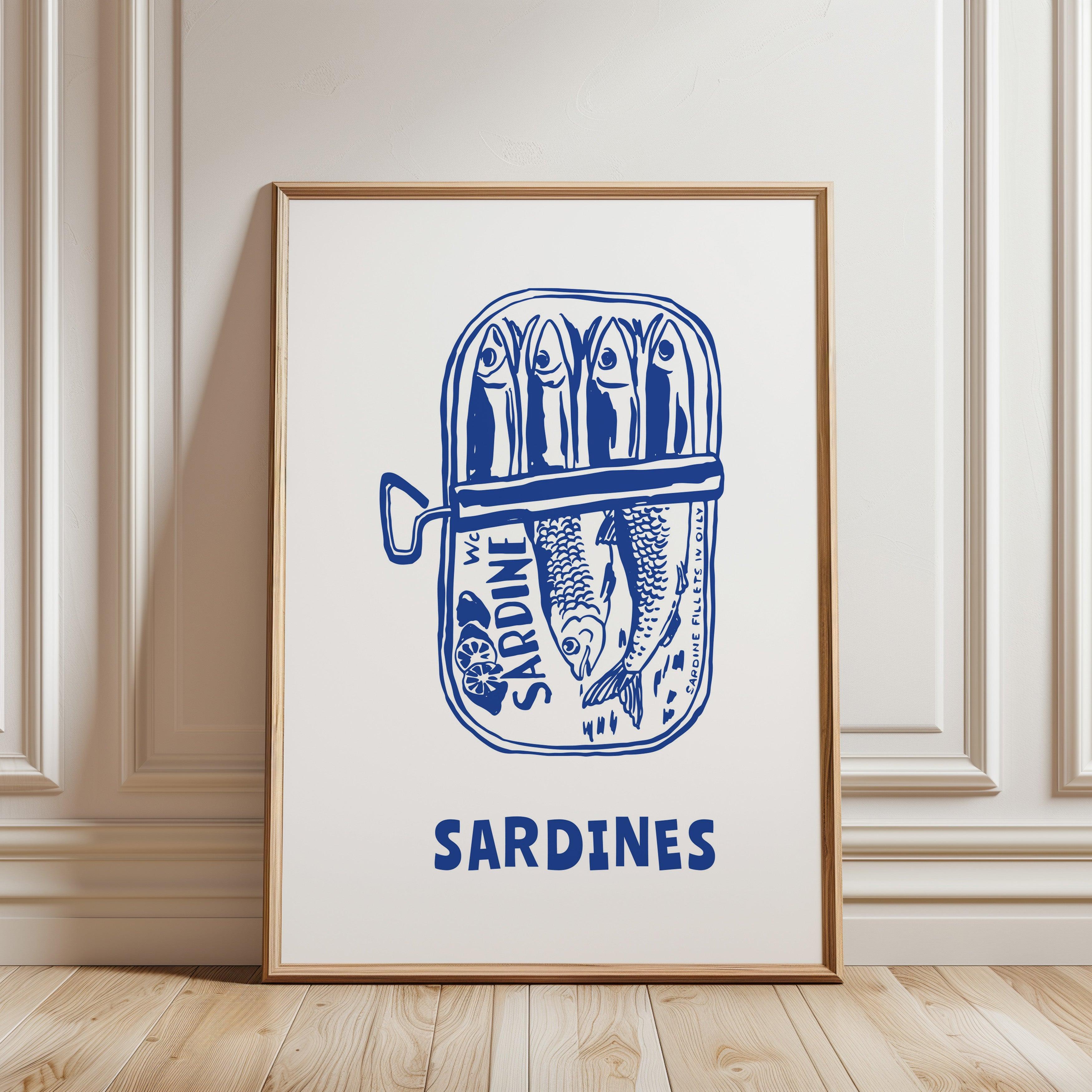 Sardines Blue Poster
