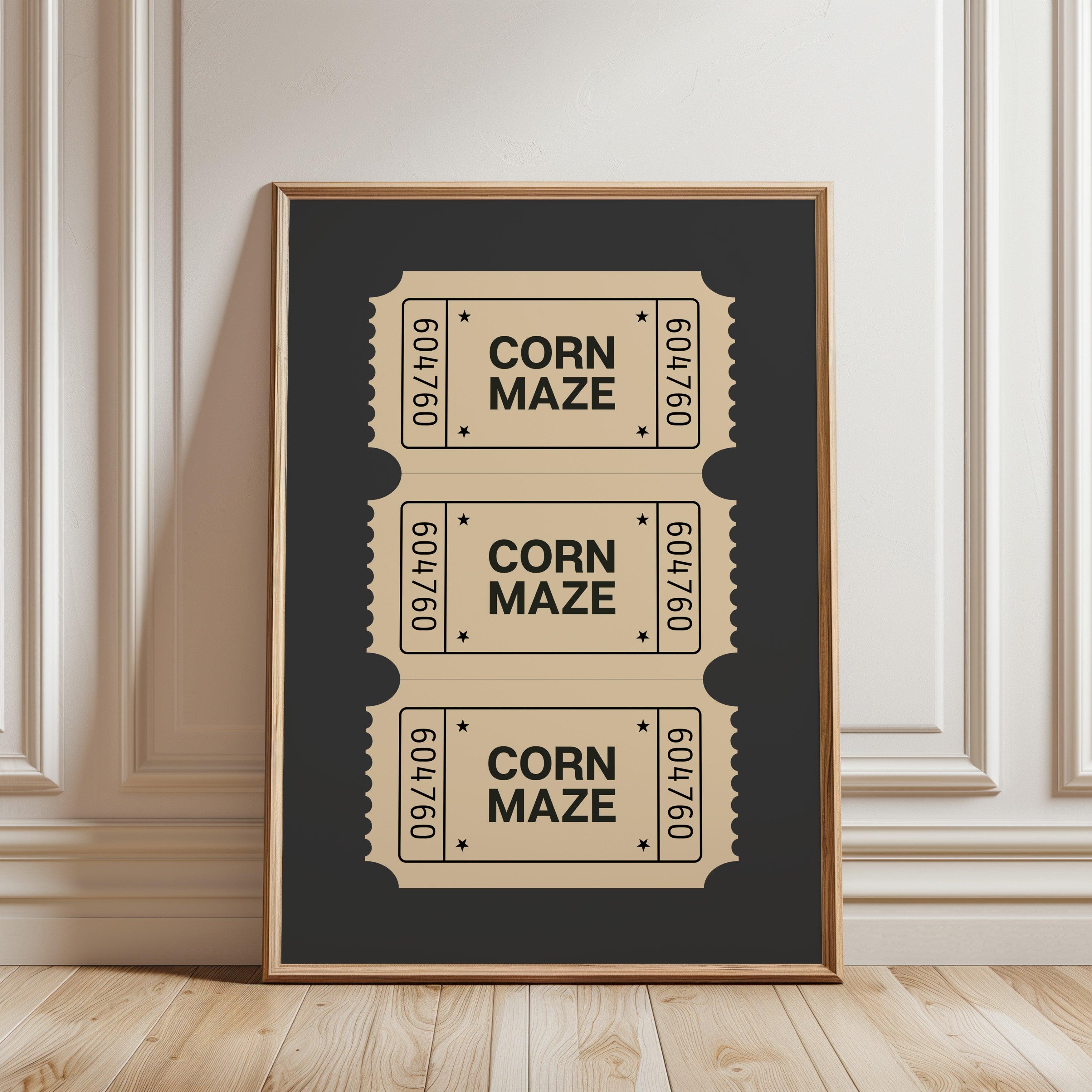 Corn Maze Ticket Halloween Poster