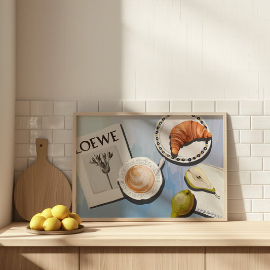 Coffe & Croissant Horizontal Poster