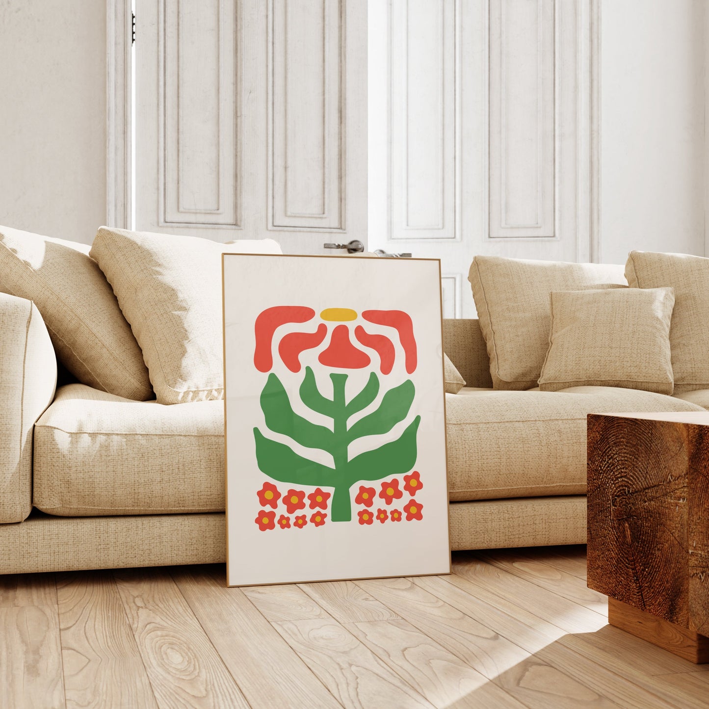 Funky Red Flower Poster