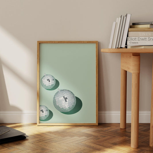 Green Disco Ball Poster