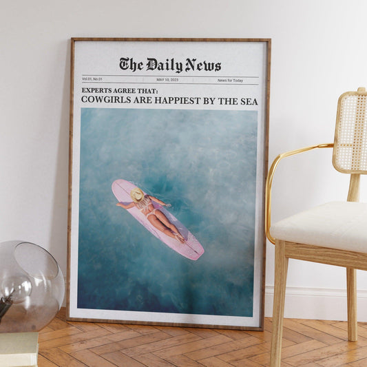 Coastal Cowgirl Newspaper Poster