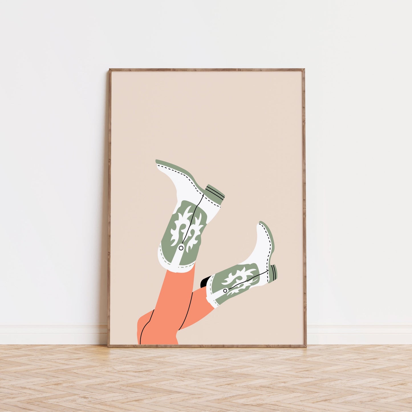 Sage Green Cowgirl Boots Poster