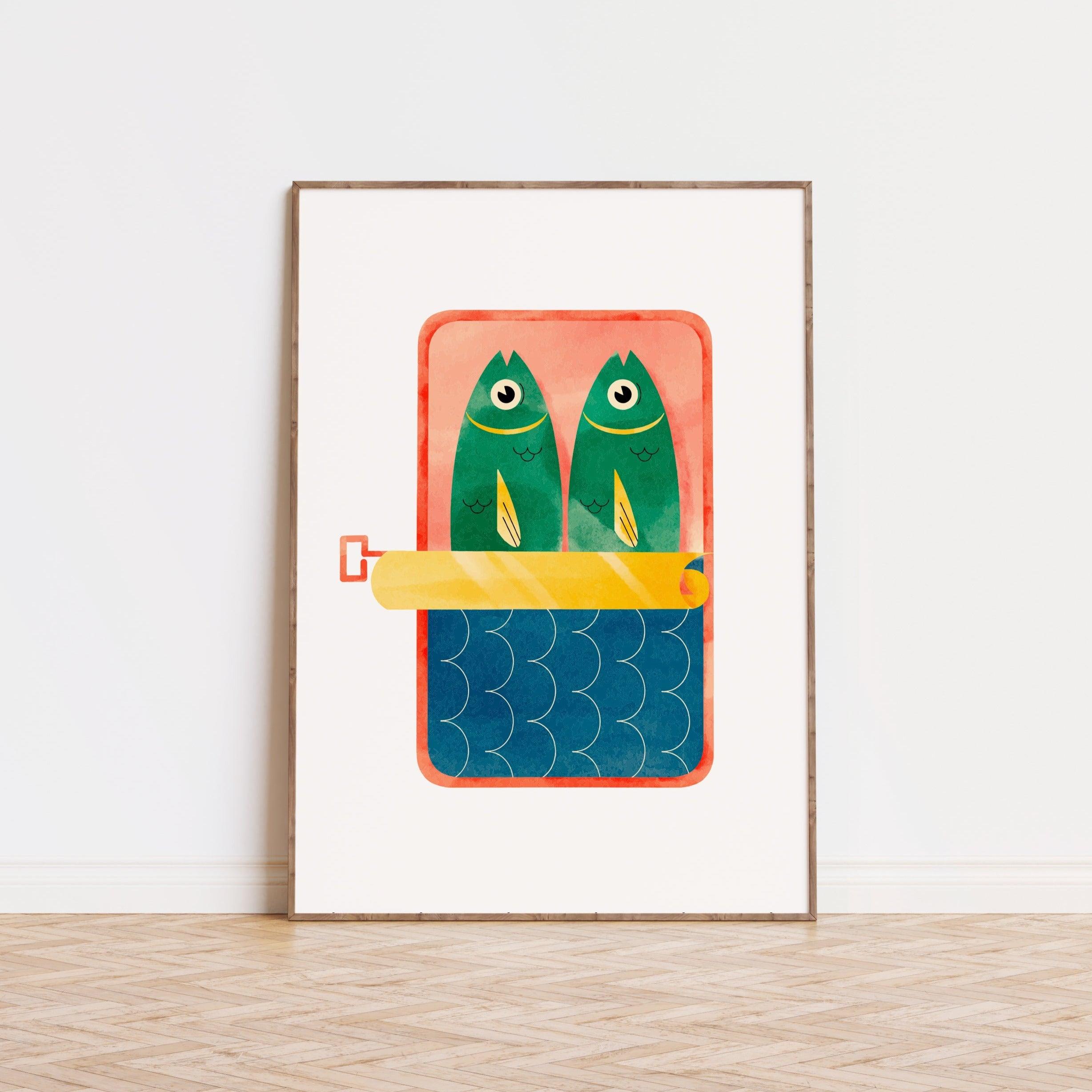 Sardines Illustration Poster