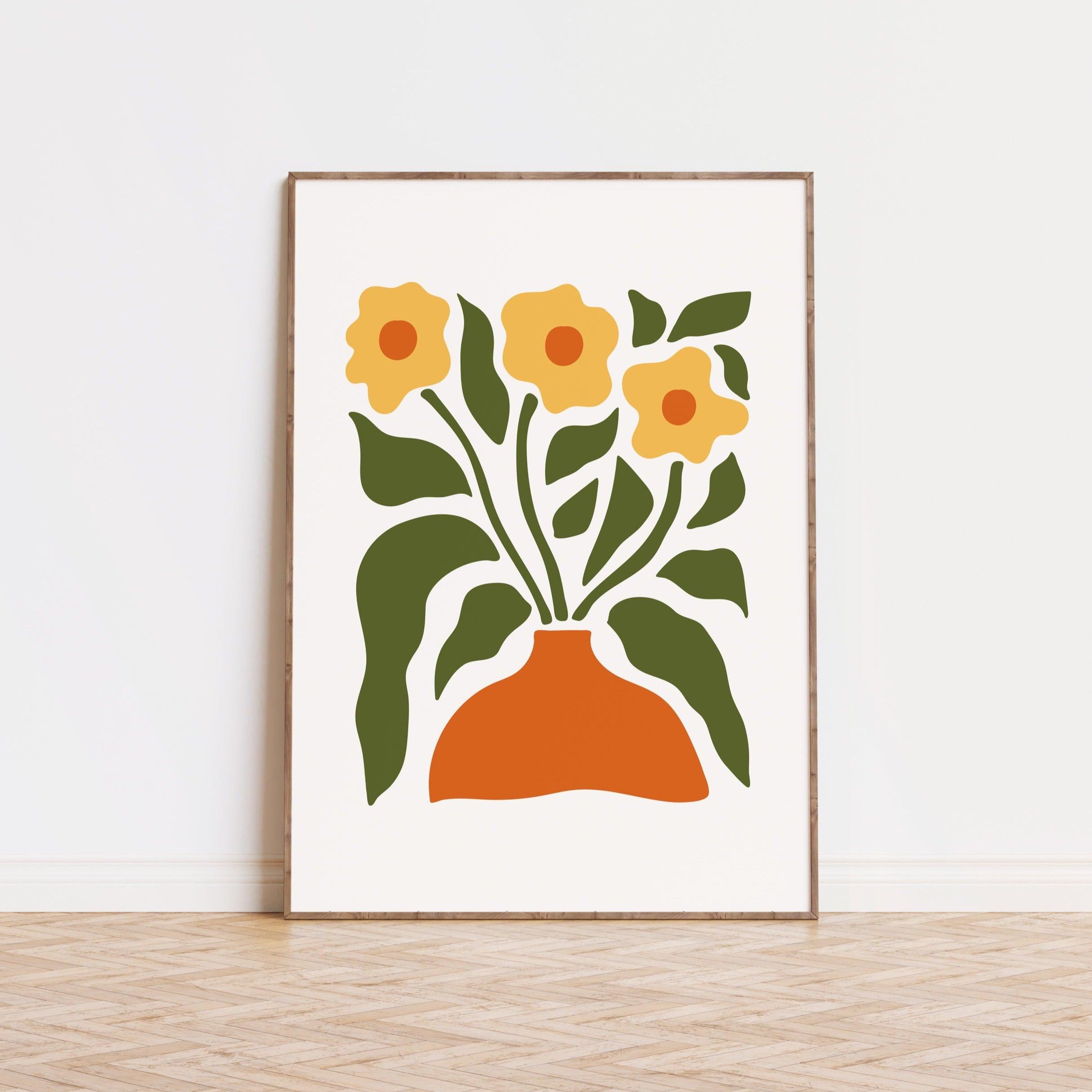 Funky Yellow Flower Poster