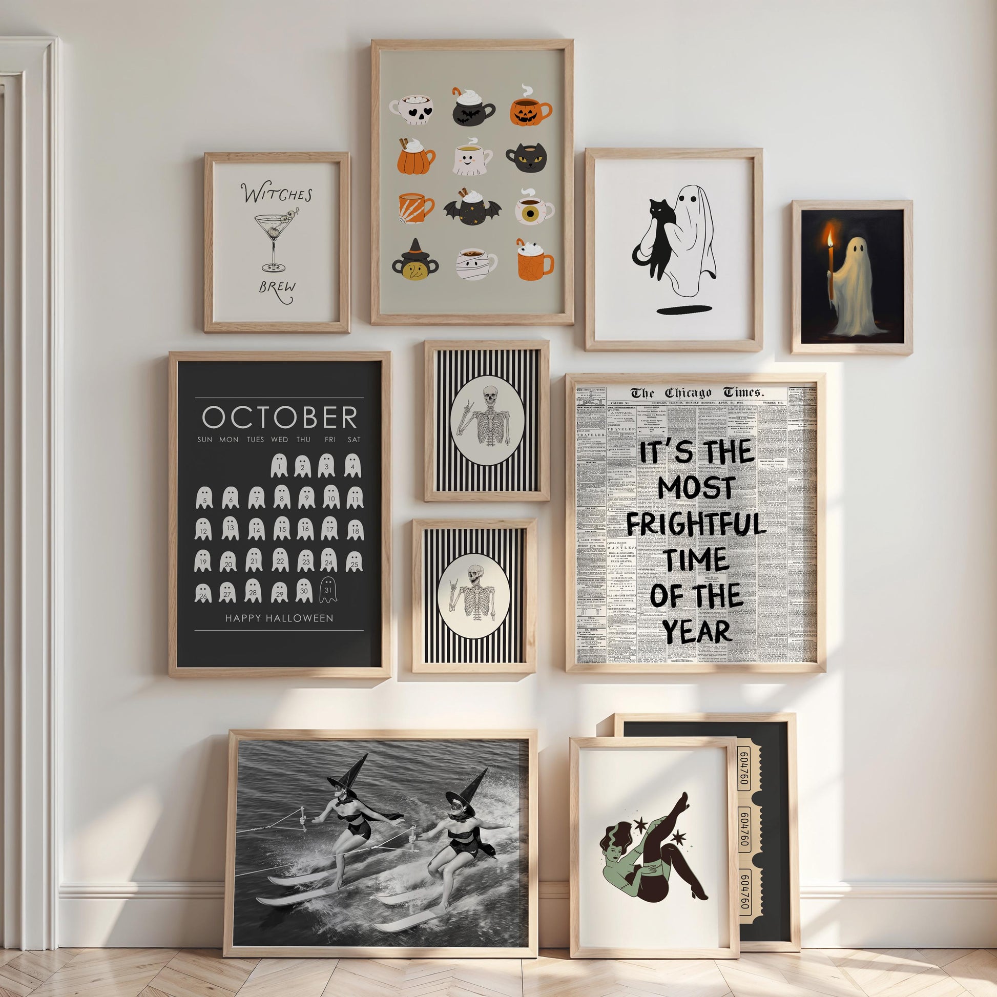 Vintage Halloween Set of 12 Prints