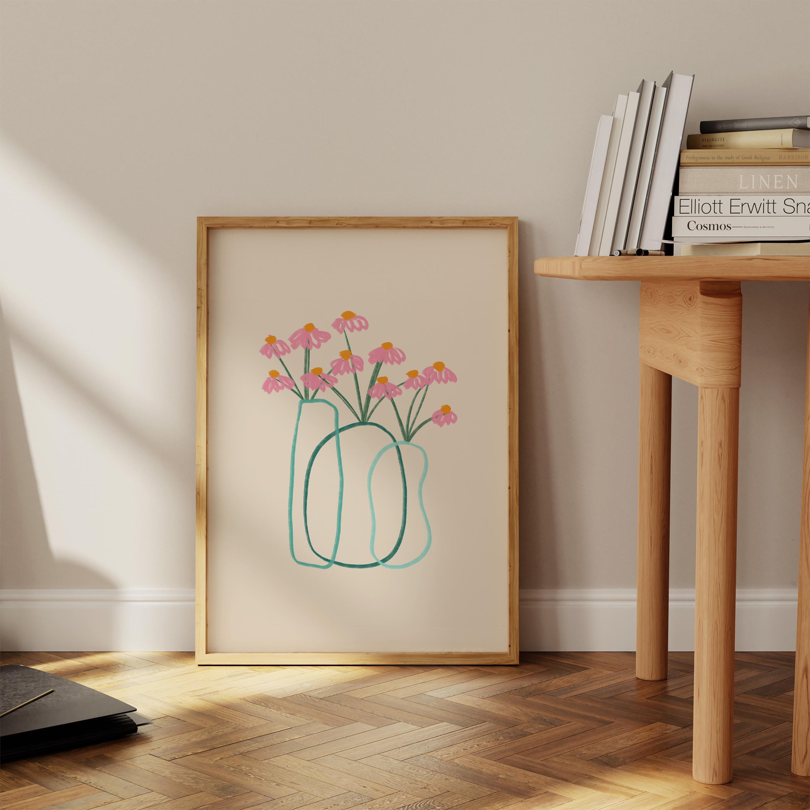 Minimalist Line Art Flower Set of 3 Prints