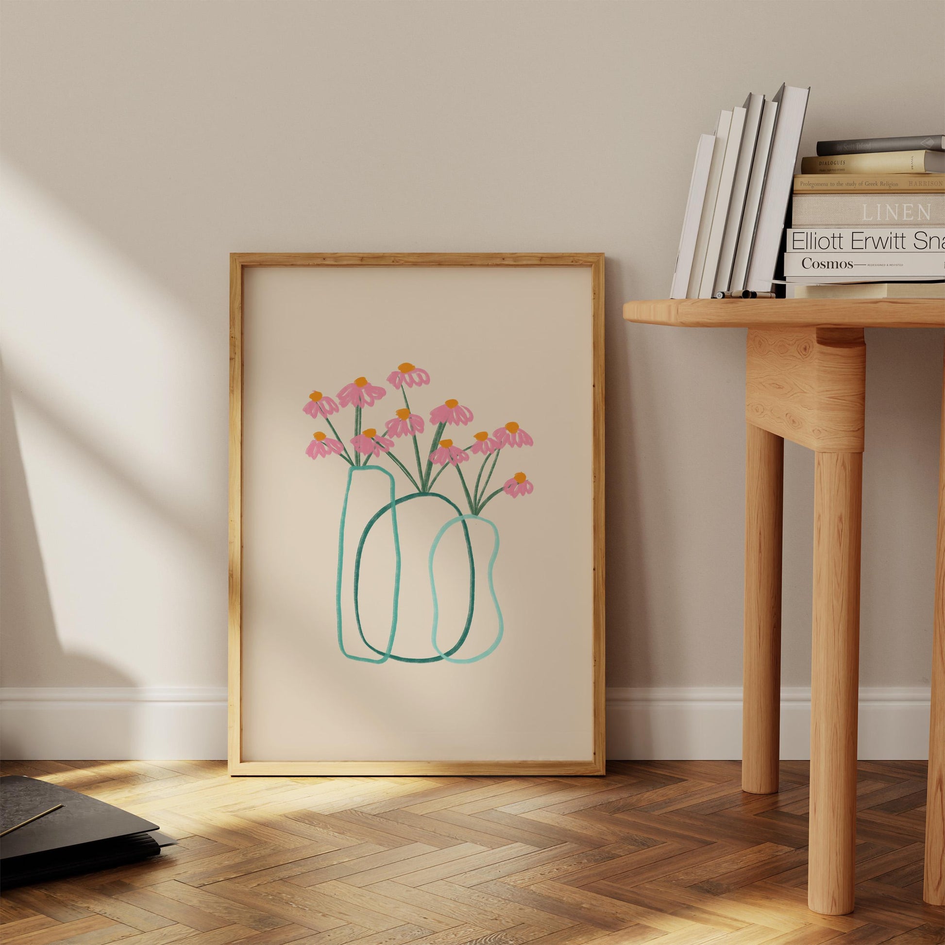 Minimalist Line Art Flower Set of 3 Prints