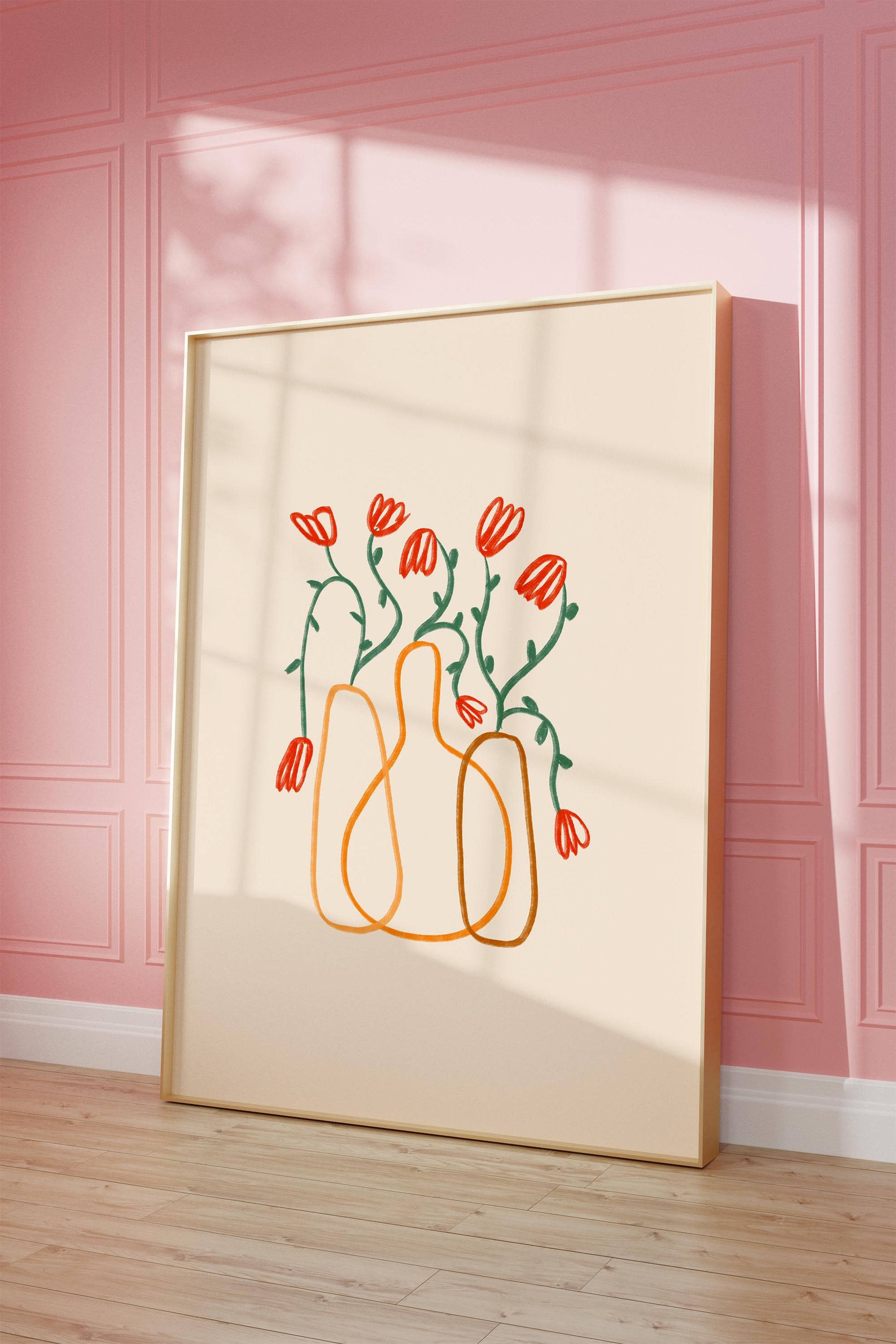 Minimalist Line Art Flower Set of 3 Prints