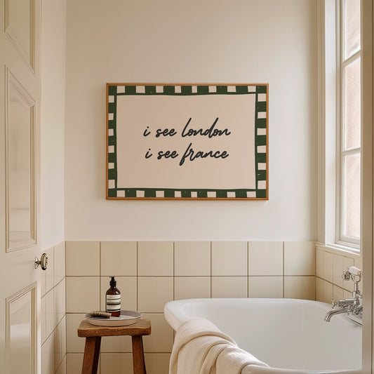 I See London I See France Green Checkered Poster