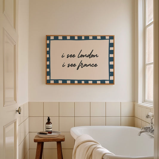 I See London I See France Blue Checkered Poster