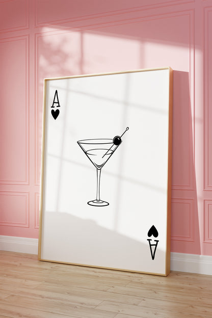 Martini Playing Card Poster