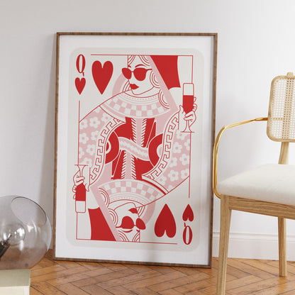 Queen of Hearts Cocktail Red Poster
