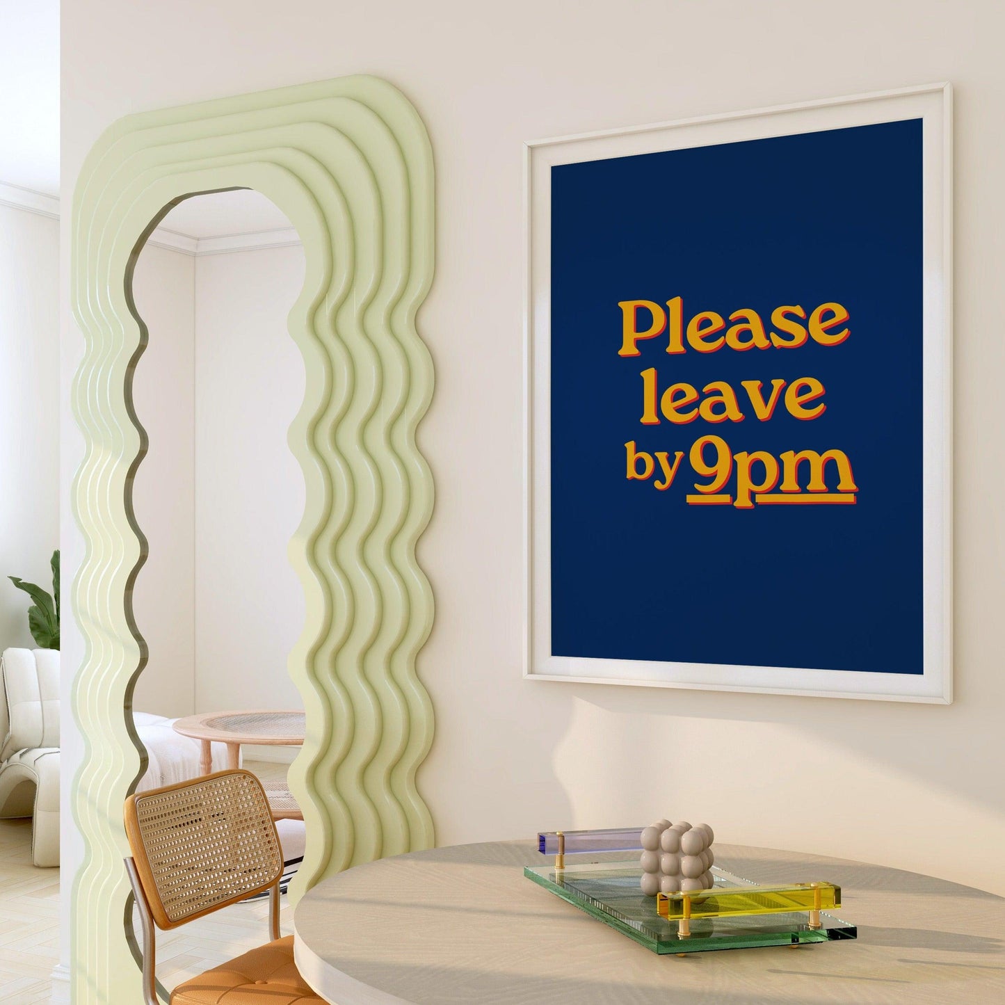 Please Leave By 9pm Blue Poster