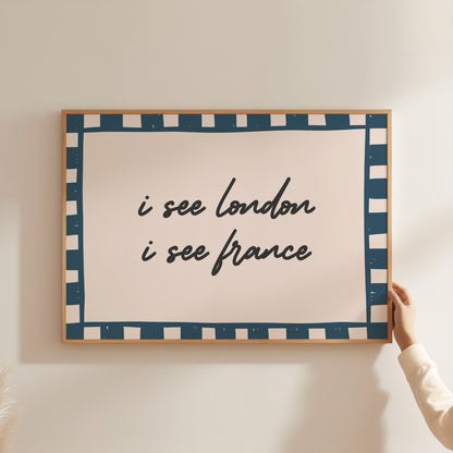 I See London I See France Blue Checkered Poster