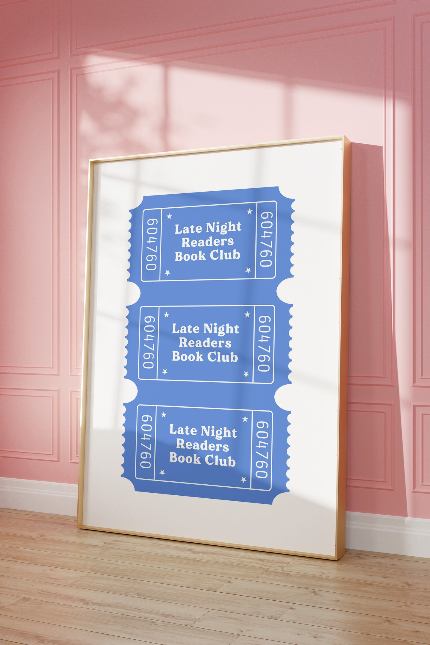 Late Night Readers Book Club Blue Poster