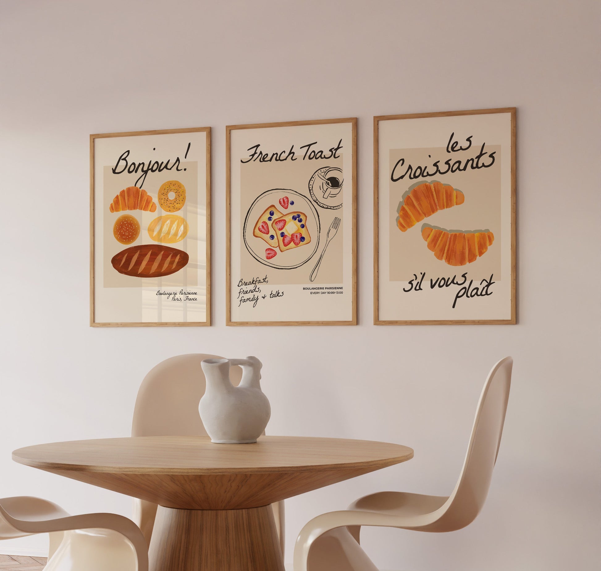 French Breakfast Set of 3 Prints
