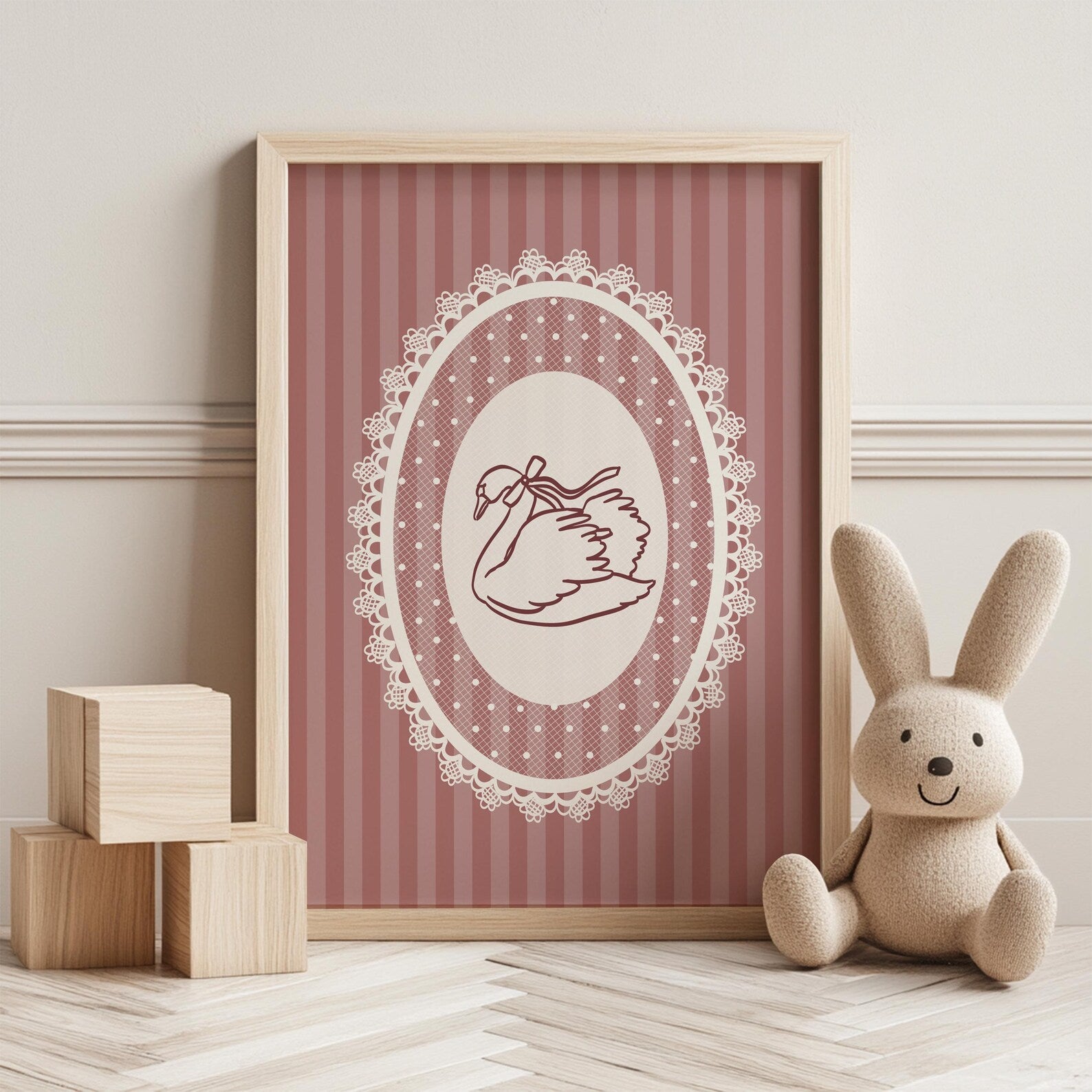 Lace Swan Pink Poster