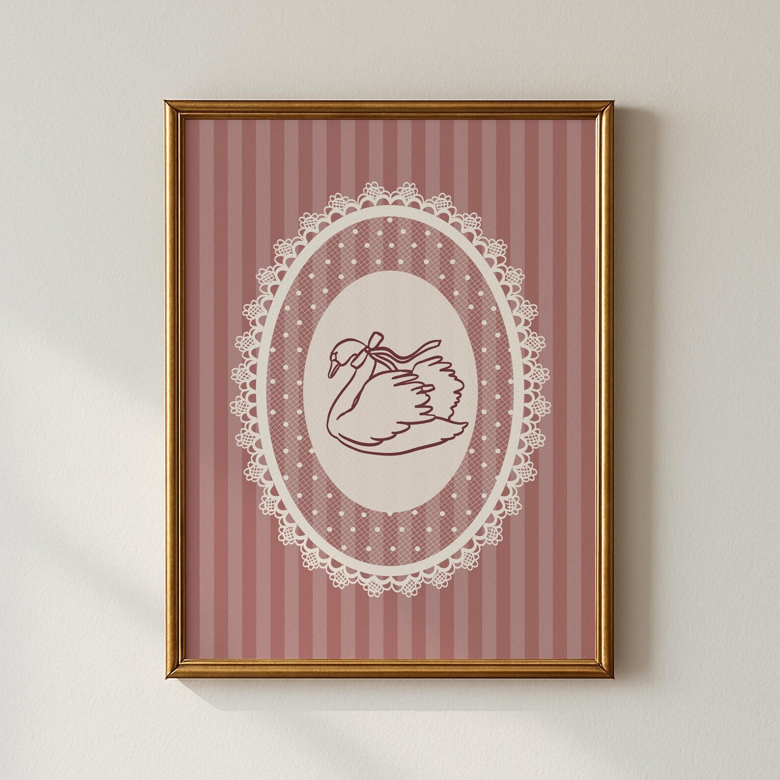 Lace Swan Pink Poster