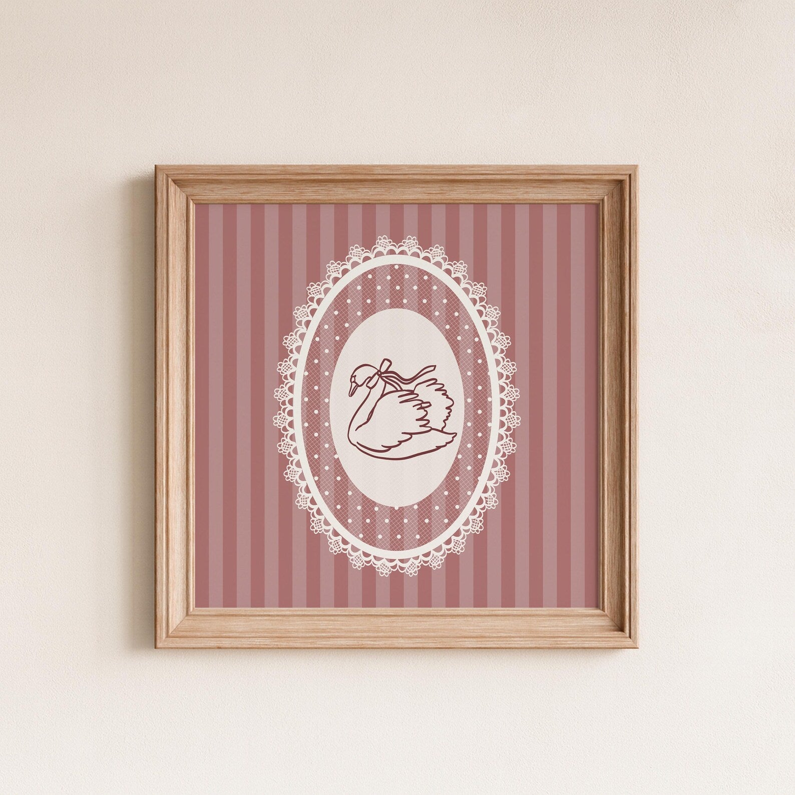 Lace Swan Pink Poster