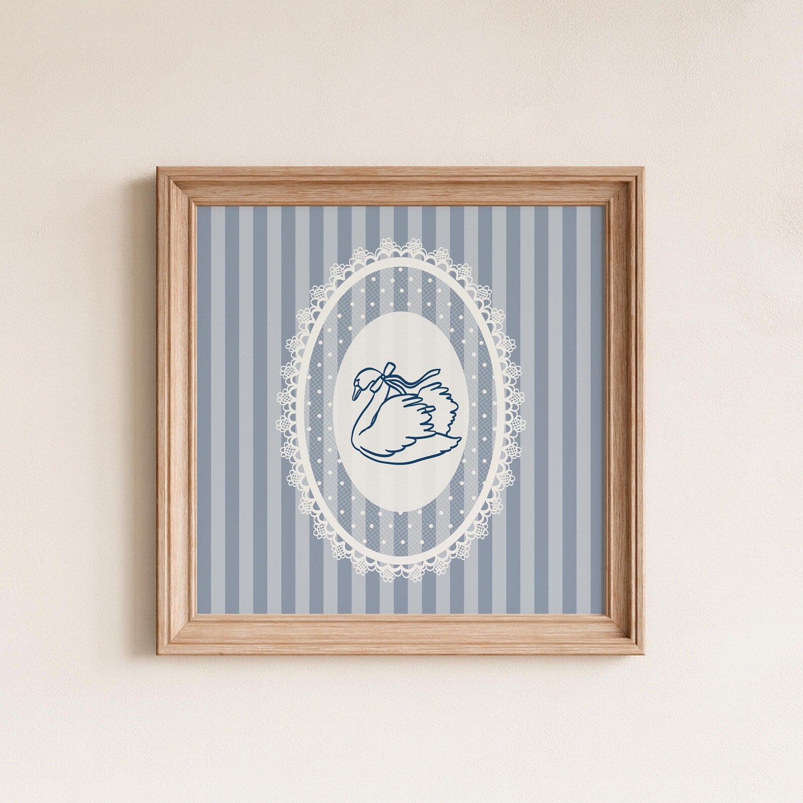 Lace Swan Blue Poster