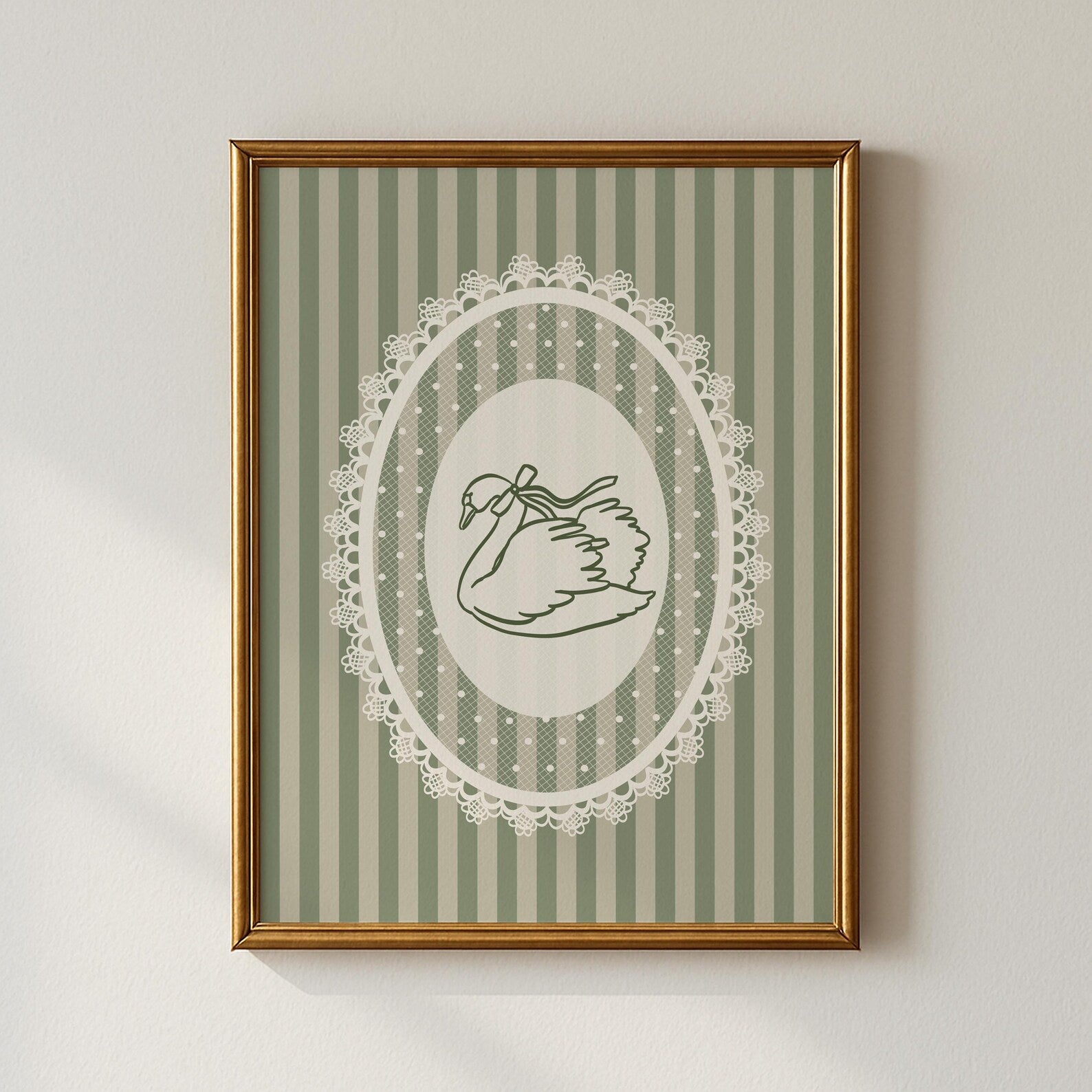 Lace Swan Green Poster