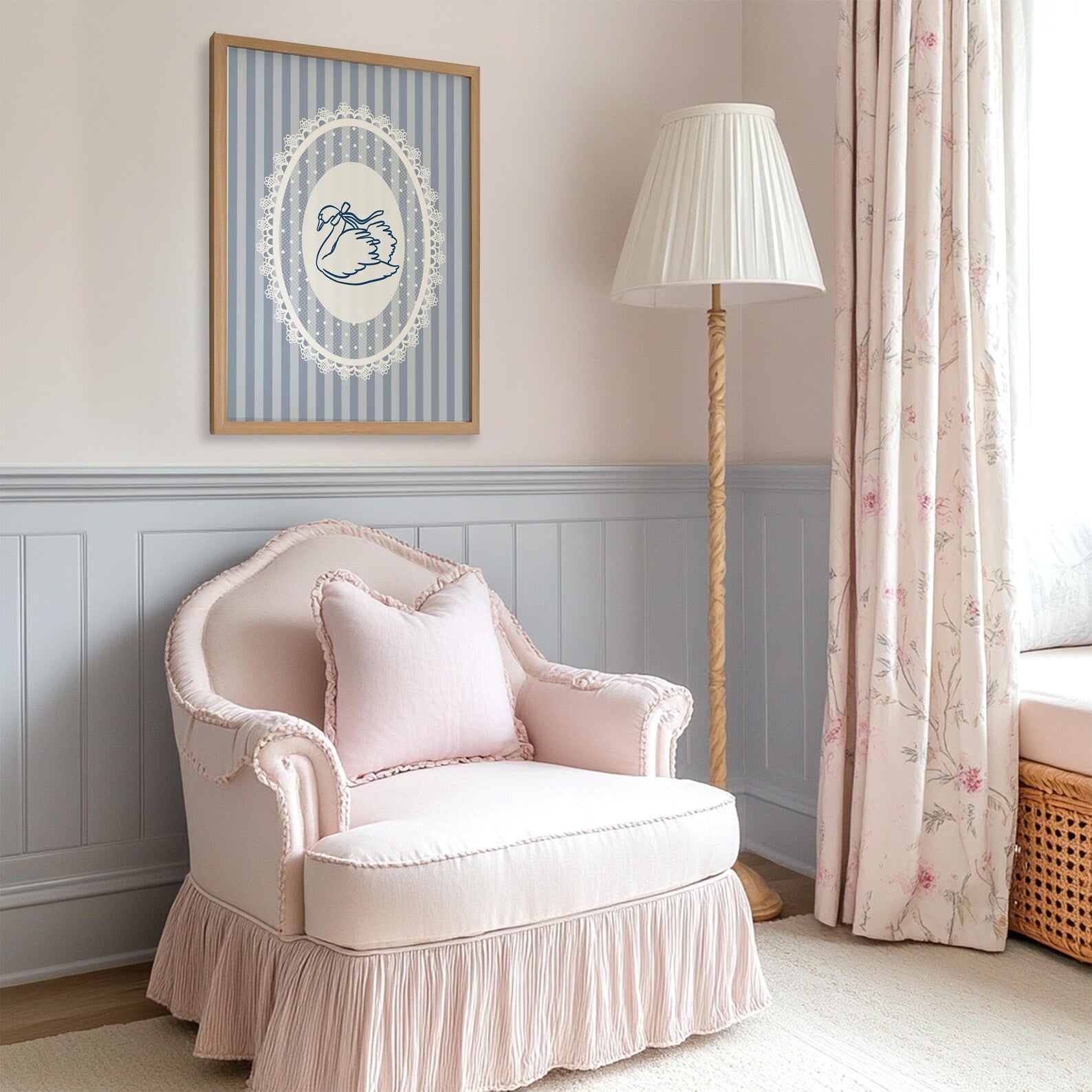 Lace Swan Blue Poster