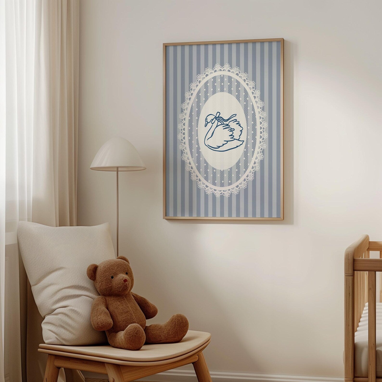 Lace Swan Blue Poster
