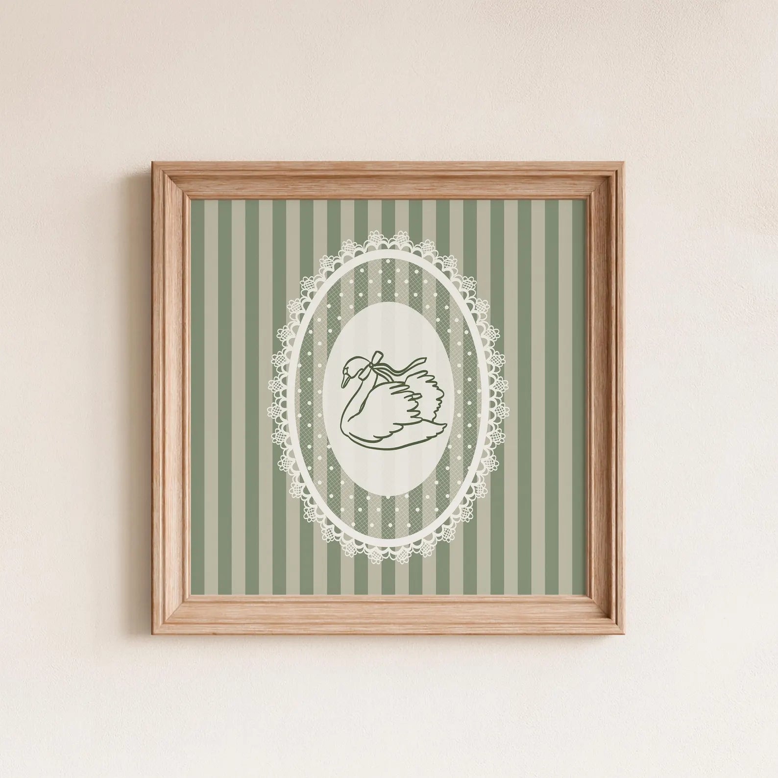 Lace Swan Green Poster